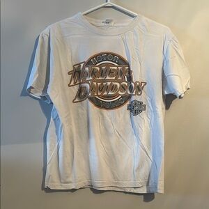 White Short Sleeve Tee with Vintage Graphic